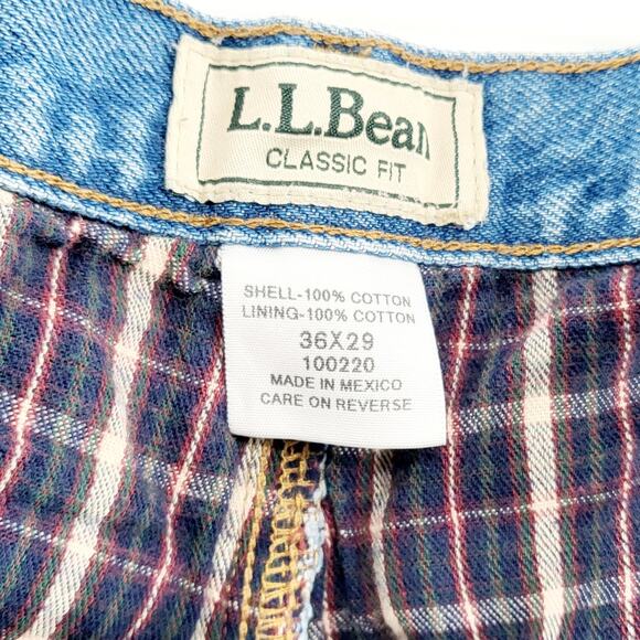 Vintage L.L. Bean Blue 5-Pocket Flannel Lined Med Wash Denim Jeans Men's 36 x 29 - Picture 6 of 8